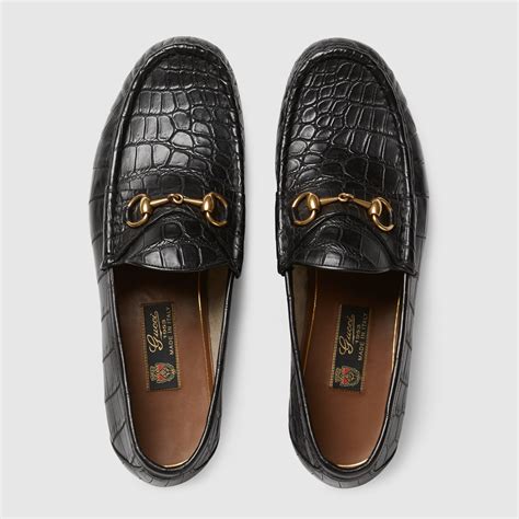 crocodile loafers gucci|gucci horsebit loafer men.